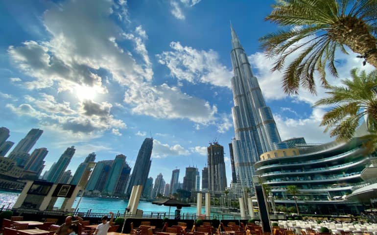 Scenic views of Dubai's famous Burj Khalifa