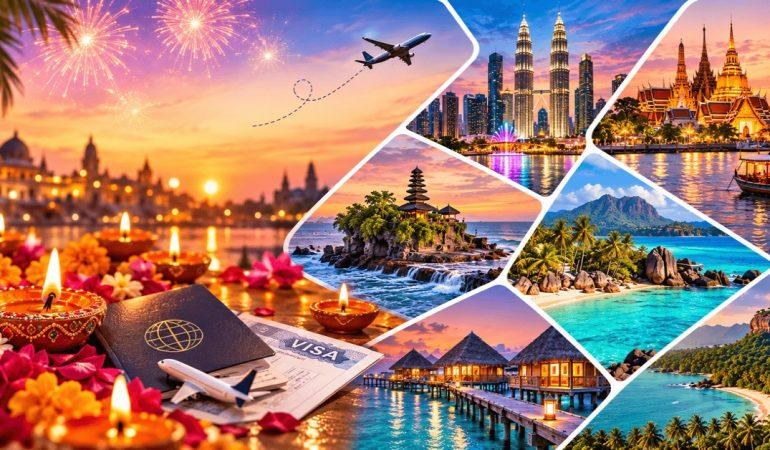 AI-generated image of visa-free Diwali destinations.