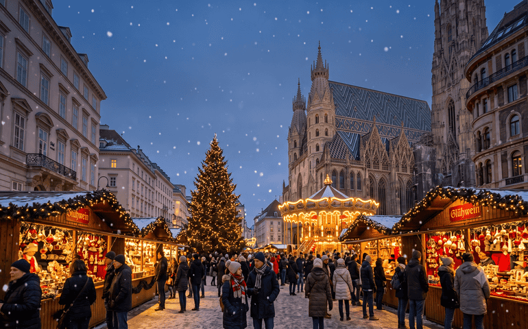 Beautiful Christmas decor on the streets of Europe