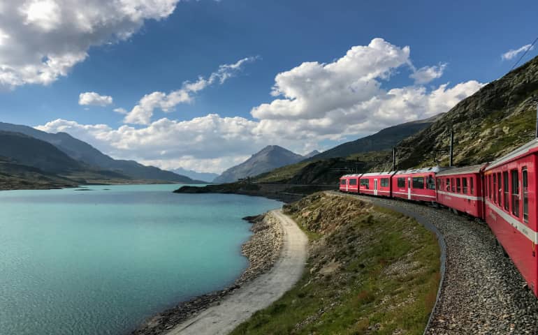 Beautiful train ride in Switzerland
