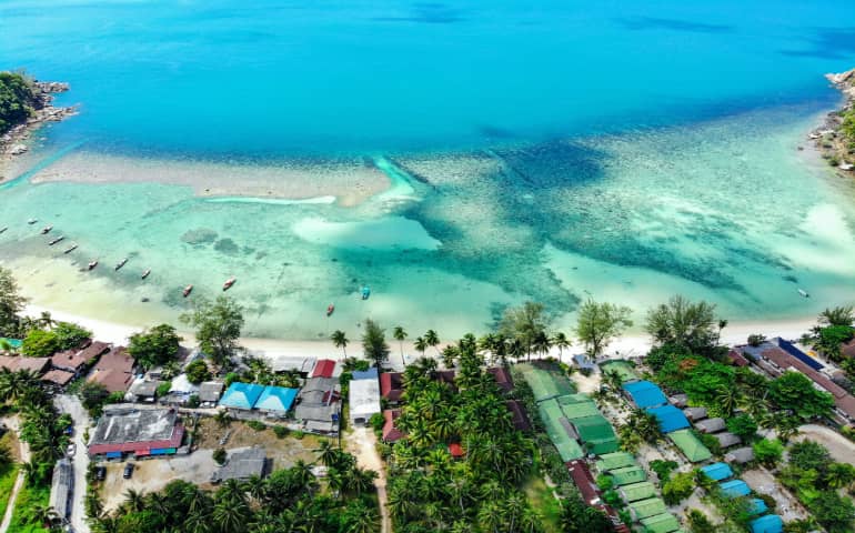 Aerial view of green trees in Koh Phangan