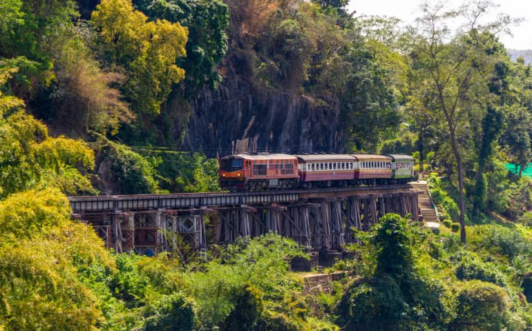 The Dead Railway Train in Kanchanaburi