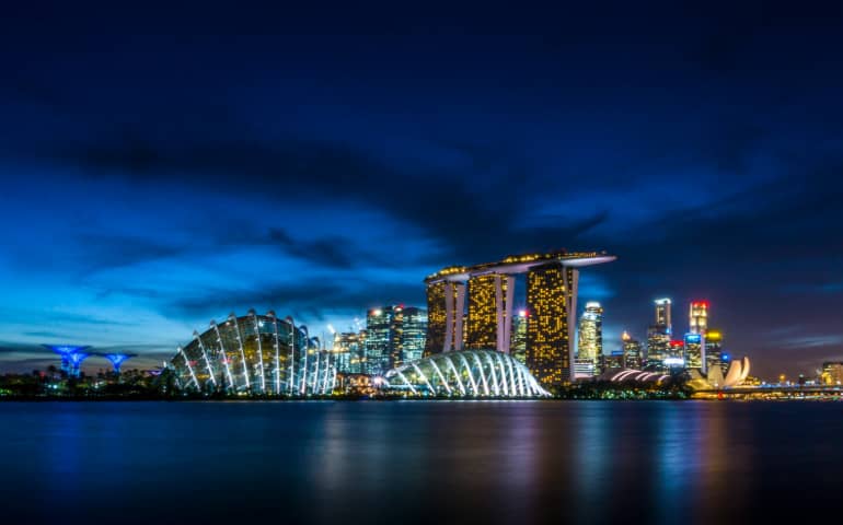 Stunning views of Singapore at night