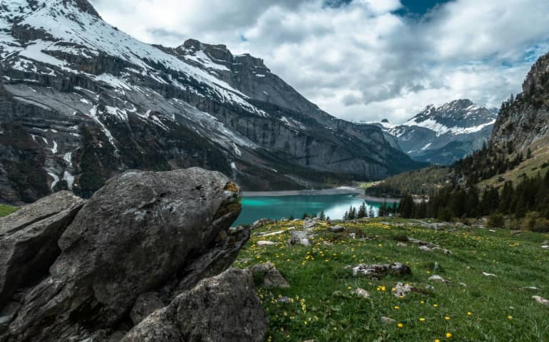 One of the most beautiful mountain lake in Switzerland