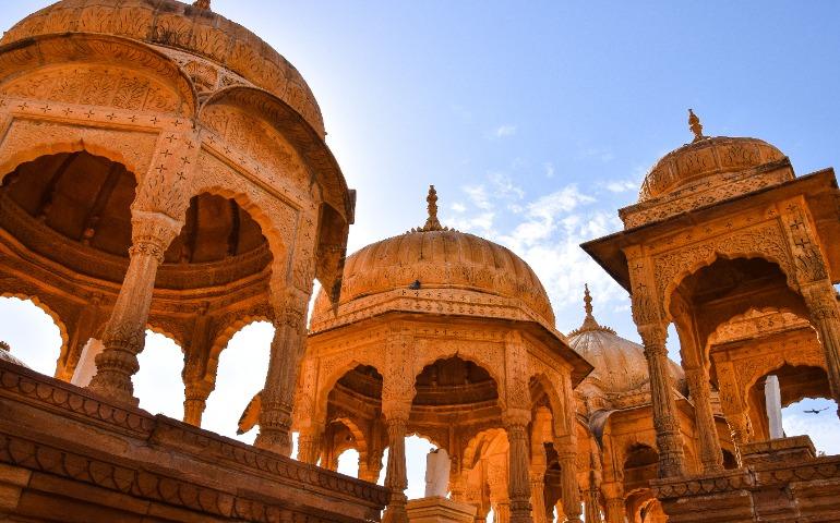 Beautiful domed structures showcasing traditional Indian sandstone architecture
Image Credit: AXP Photography/Pexels