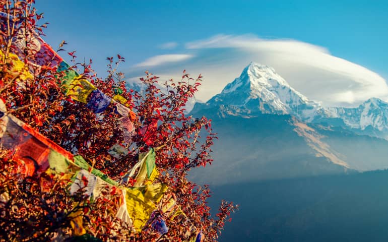 Views of the Annapurna at Poon Hill in Nepal
